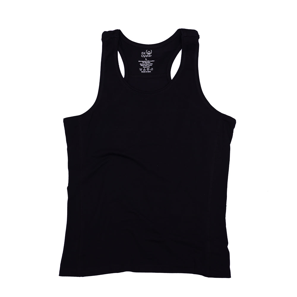 Black Racerback Top - Plain Solid