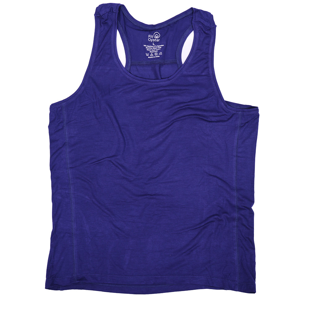 Blue Racerback Top - Plain Solid