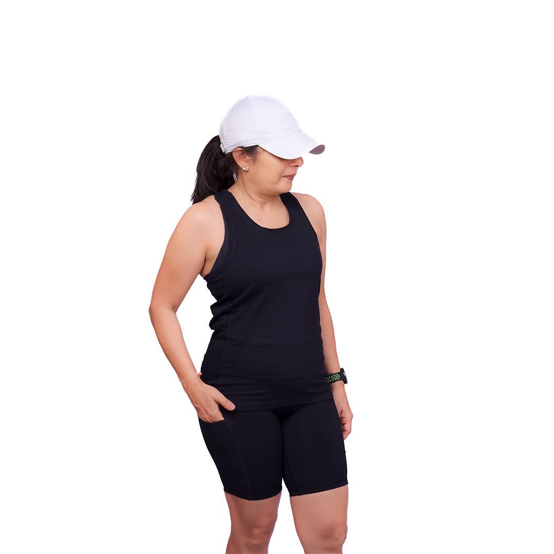 Black Racerback Top - Plain Solid