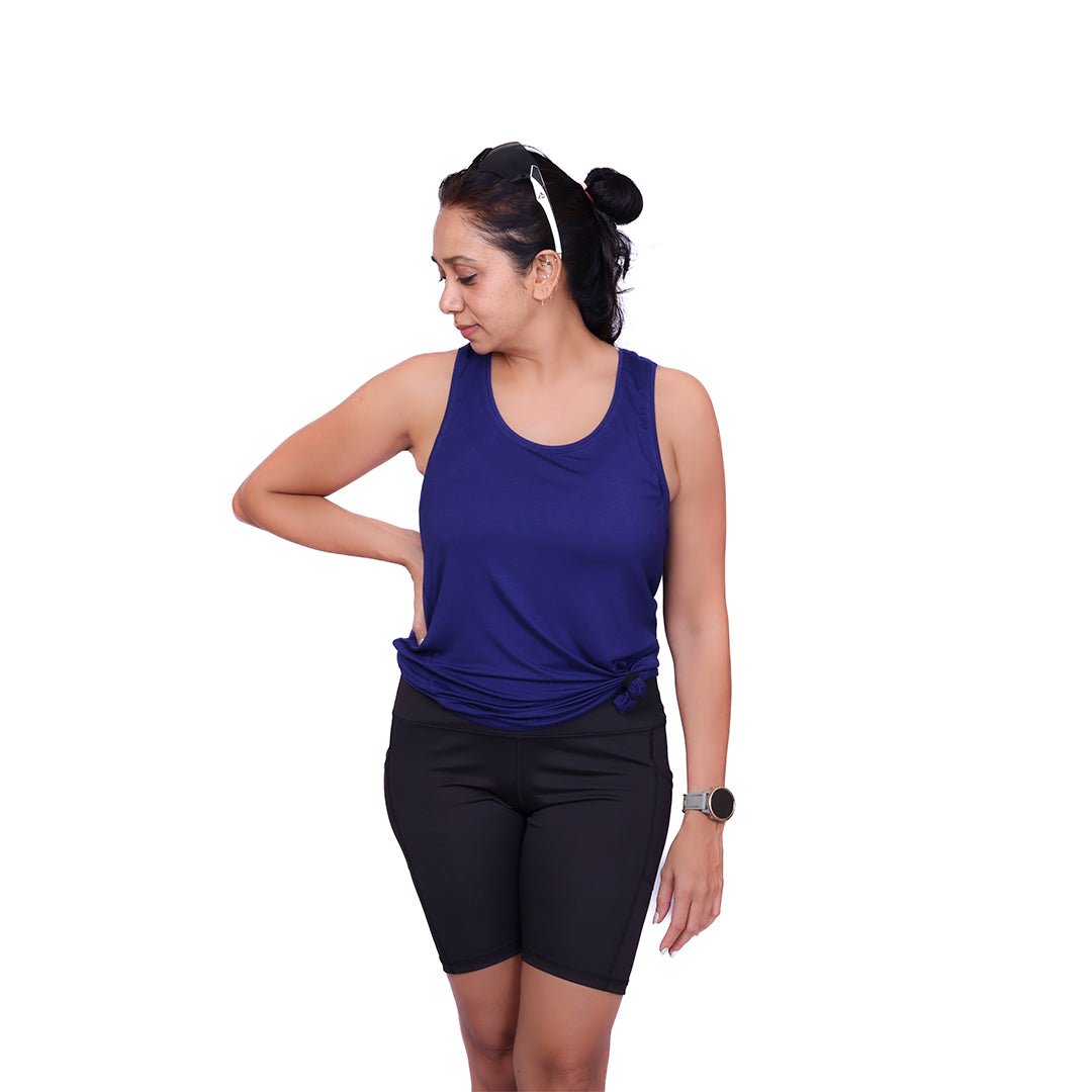 Blue Racerback Top - Plain Solid