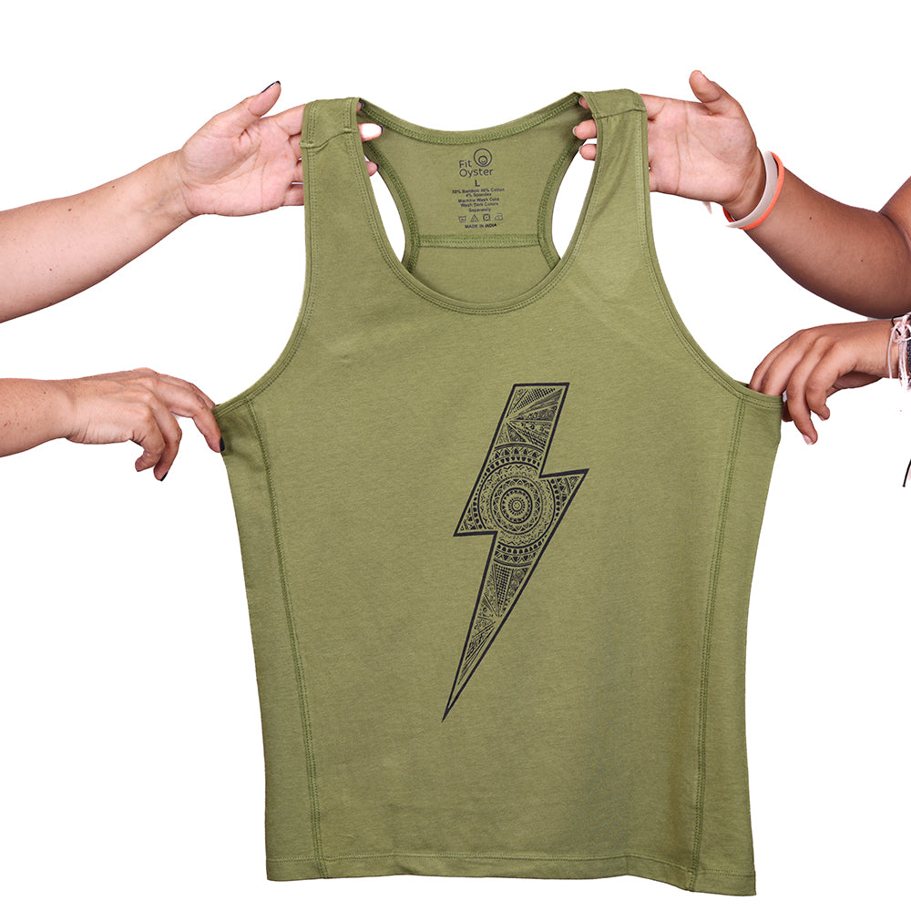 Green Racerback Top - Bolt